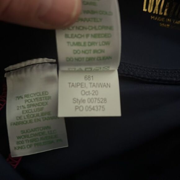 New Lilly Pulitzer Weekender High Rise 26" Leggings True Navy Pink Stripe - Picture 7 of 7